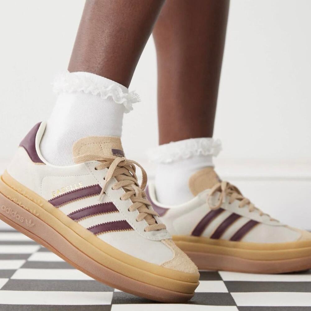 Adidas maroon gazelle bold shoes